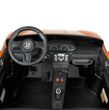 Дитячий двомісний електромобіль машина в чохлі Porsche M 4055ALS-7 фарбований Без Пульта Керування /помаранчевий