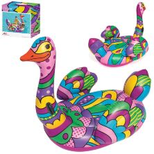 Надувний пліт Матрац для плавання з ручками BESTWAY 41117 "Страус" Пляжний матрац 190-166 см