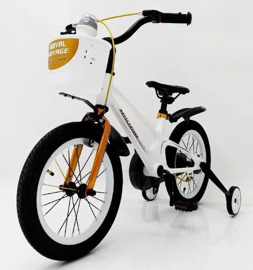 Велосипед дитячий двоколісний ROYAL VOYAGE 16-SHADOW колеса 16 дюймів Магнієва рама біло-золотий