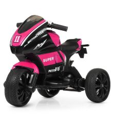 Дитячий електромобіль трицикл M 4135EL-8 Yamaha на EVA колесах, шкіряне сидіння / рожевий