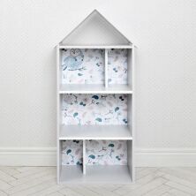 Будиночок-стелаж-полку дитяча для іграшок і книг H 2020-13-1 Сови сірий