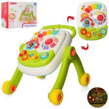 Дитяча Каталка ходунки штовхач 1208 музика звук, світло шестерні піаніно / салатові**