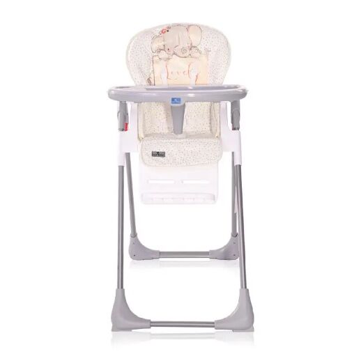 Стільчик для годування дитячий Lorelli (Bertoni) Cryspi Grey Elephant. Стілець з шкіряним сидінням. Сірий
