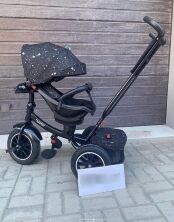 Дитячий велосипед Коляска триколісний з батьківською ручкою Turbo Trike М 5448HANS-20SP Чорний Зірочки