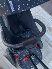 Дитячий велосипед Коляска триколісний з батьківською ручкою Turbo Trike М 5448HANS-20SP Чорний Зірочки