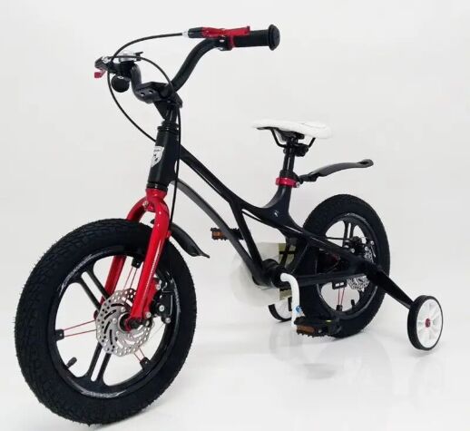 Велосипед дитячий двоколісний 14-MERCURY колеса 14 дюймів дискові гальма рама магній чорний