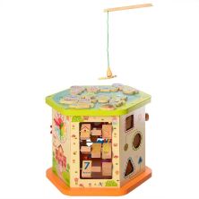 Дерев'яна іграшка Ігровий розвиваючий дерев'яний центр Бизиборд MD 2433 сортер лабіринт рибалка та інше**