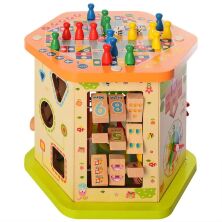 Дерев'яна іграшка Ігровий розвиваючий дерев'яний центр Бизиборд MD 2433 сортер лабіринт рибалка та інше**