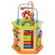 Дерев'яна іграшка Ігровий розвиваючий дерев'яний центр Бизиборд MD 2433 сортер лабіринт рибалка та інше**