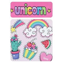 Дитяча парта регульована шкільна зі стільцем 905-133R Єдиноріжки на рожевому тлі / біла**