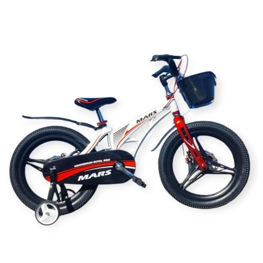 Дитячий магнієвий велосипед MARS NEW колеса 20 дюймів з переднім кошиком білий