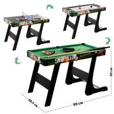 Настільна гра 3в1 на ніжках БІЛЬЯРД + Теніс + Хокей. Дерев'яний настільний C2003+P2**