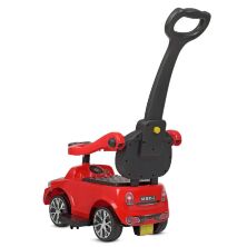 Дитяча каталка-толокар Машинка 2в1 ДЖИП M 4511-3 BMW БМВ з батьківською ручкою і бампером Музика світло Червоний