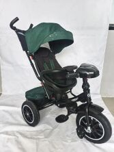 Дитячий велосипед Коляска триколісний з батьківською ручкою Turbo Trike М 5448HANS-4ST Зелений Зірочки