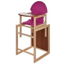 Стільчик-трансформер для годування Vivast M V-002-25 малиновий рожевий горошок
