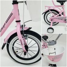 Велосипед дитячий двоколісний CASPER-14 Pink колеса 14 дюймів з батьківською ручкою рожевий