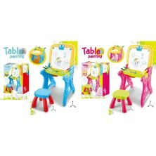 Дитячий двосторонній мольберт 2в1 8815-8816 Столик і стільчик маркери крейди Блакитний**