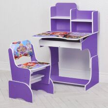 Дитяча регульована парта зі стільчиком растишка Bambi W 2071-41-3(UA) Софія фіолетовий**