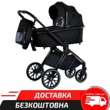 Дитяча універсальна алюмінієва коляска 2в1 EL CAMINO ME 1124-2 PRESTIGE Black люлька та прогулянковий блок