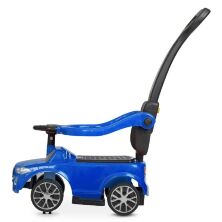 Дитяча каталка-толокар Машинка 2в1 ДЖИП M 4511-4 BMW БМВ з батьківською ручкою і бампером Музика світло / Синій