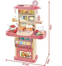 Дитяча кухня 70T-4 посудомийка, пара, вода, світлові ефекти Рожева