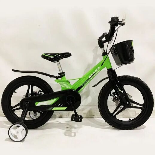 Дитячий двоколісний велосипед MARS-2 Evolution колеса 16 дюймів магнезиевая рама зелений