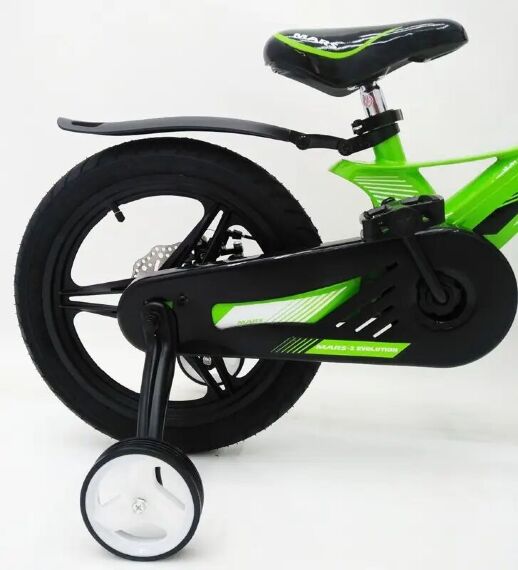 Дитячий двоколісний велосипед MARS-2 Evolution колеса 16 дюймів магнезиевая рама зелений