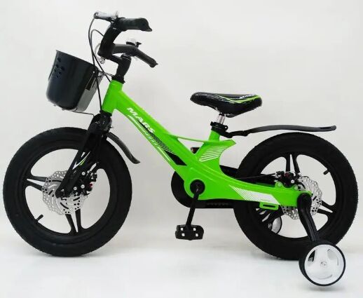Дитячий двоколісний велосипед MARS-2 Evolution колеса 16 дюймів магнезиевая рама зелений