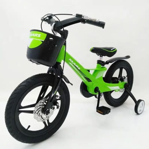 Дитячий двоколісний велосипед MARS-2 Evolution колеса 16 дюймів магнезиевая рама зелений