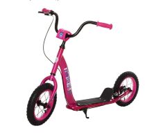 Дорослий самокат Підлітковий двоколісний скутер iTrike SR2-043-1-P надувні колеса з ручним гальмом рожевий