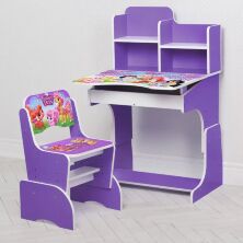 Дитяча регульована парта зі стільчиком растишка Bambi W 2071-8-2 фіолетовий**