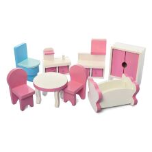 Будиночок для ляльок дерев'яний Limo Toy MD 1204 ляльковий Дім триповерховий з меблями**