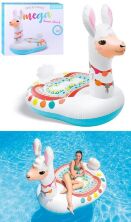 Надувний пліт Матрац для плавання з ручками INTEX 57294 "Лама" Пляжний шезлонг 201-147-173 см