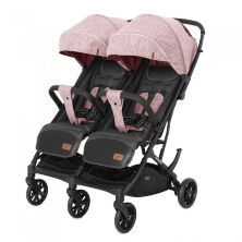 Прогулянкова коляска для двійні CARRELLO Presto Duo CRL-5506 Cherry Pink + дощовик рожева