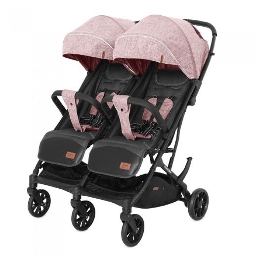 Прогулянкова коляска для двійні CARRELLO Presto Duo CRL-5506 Cherry Pink + дощовик рожева
