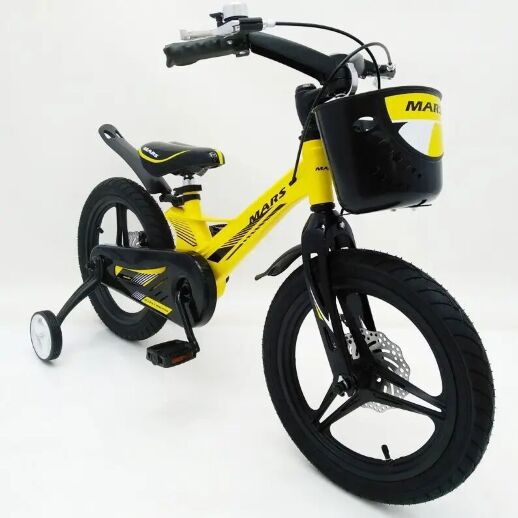 Дитячий двоколісний велосипед MARS-2 Evolution колеса 16 дюймів магнезиевая рама жовтий