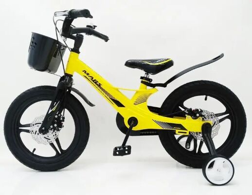 Дитячий двоколісний велосипед MARS-2 Evolution колеса 16 дюймів магнезиевая рама жовтий