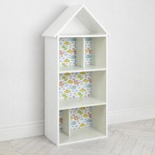 Будиночок-стелаж-полку дитяча для іграшок і книг H 2020-9-1 Динозаври білий
