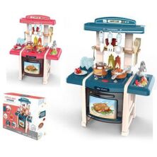 Дитячий ігровий набір інтерактивна кухня велика MJL-715 плита посуд продукти духовка мийка звук, світло