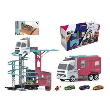 Дитячий ігровий набір Гараж Паркінг S8630B Трейлер з машинками на запуску / звукові ефекти