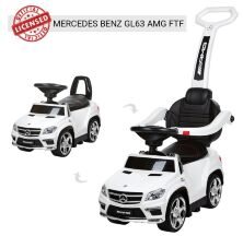 Дитяча машинка каталка толокар Bambi M 3186 L-4 Mercedes з батьківською ручкою синій