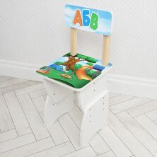 Дитяча парта регульована шкільна зі стільцем 905-136(UA) Дитячий майданчик біла**
