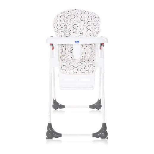 Стільчик для годування дитячий Lorelli (Bertoni) Dulce Cool Grey Net. Стілець з шкіряним сидінням. Сірий