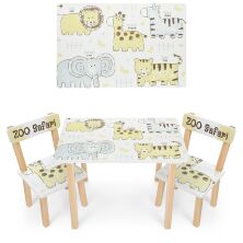 Дитячий дерев'яний стіл з двома стільчиками Bambi 501-137 "Сафарі"**