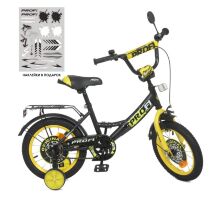 Дитячий двоколісний сталевий велосипед колеса 12 дюймів Profi Y1243 Original boy Чорно-жовтий**