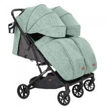 Прогулянкова коляска для двійні CARRELLO Presto Duo CRL-5506 Green Tea + дощовик зелена