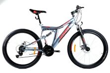 Велосипед спортивний гірський Crosser Solo колеса 29 дюймів рама алюміній сіро-блакитний