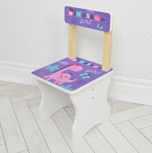 Дитячий дерев'яний столик зі стільчиком Bambi 504-104(UA) / Малюнок Динозавр / колір білий**