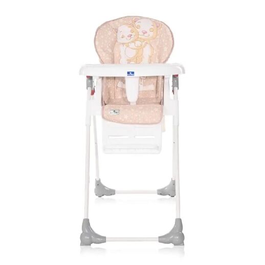 Стільчик для годування дитячий Lorelli (Bertoni) Dulce Satin Pink Hug. Стілець з шкіряним сидінням. Бежевий