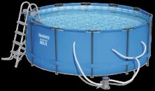 Каркасний круглий басейн З ДРАБИНОЮ і фільтр-насосом Bestway 5614S розмір 366 х 122см / обсяг 10250л